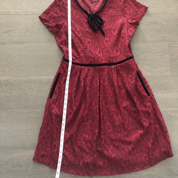Women’s RW&CO Fit Flare lace dress maroon Large - Picture 7 of 12